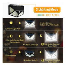 Cargar imagen en el visor de la galería, Lampara Solar 100 Luces Led Exteriores Sensor Movimiento CL-100
