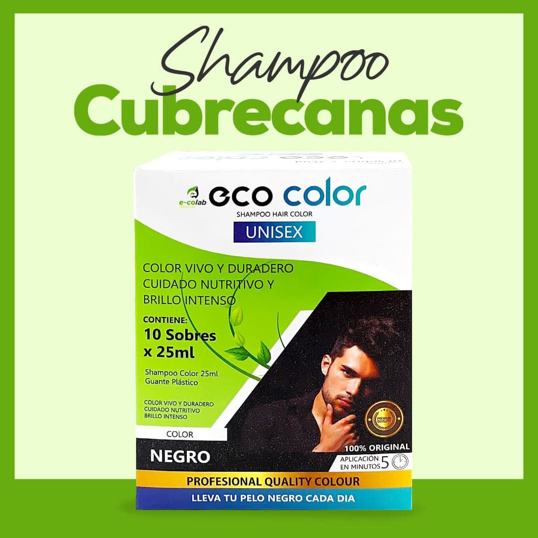 Shampoo Cubre Canas Negro 10 sobres *25 ML Eco Color