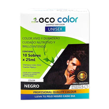 Cargar imagen en el visor de la galería, Shampoo Cubre Canas Negro 10 sobres *25 ML Eco Color
